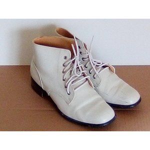 Classy Women's Lace-Up Leather Ankle Boots, Size 6